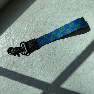 NEW thread wallets Checkered Blue and Green Keychain